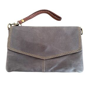 100% Toscana Genuine Leather Brown Handbag Wristlet Small Purse Italy